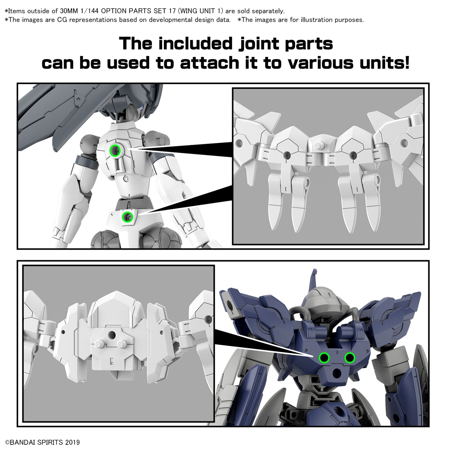 Pre-Order by 11/29/2024 Bandai Hobby: 30 Minute Missions 1/144 - Option Parts Set 17 (Wing Unit 1)