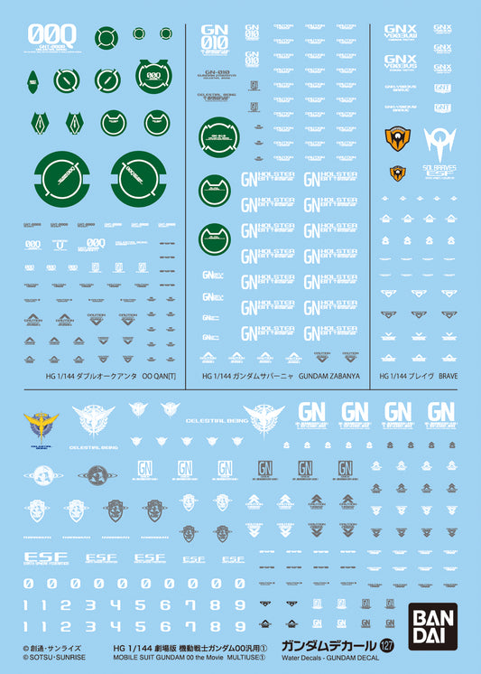 Pre-Order by 11/29/2024 Gunpla: Decal - Gundam 00 GD-127 Mobile Suit Gundam 00 The Movie Multiuse 1 Decals Bag (6)