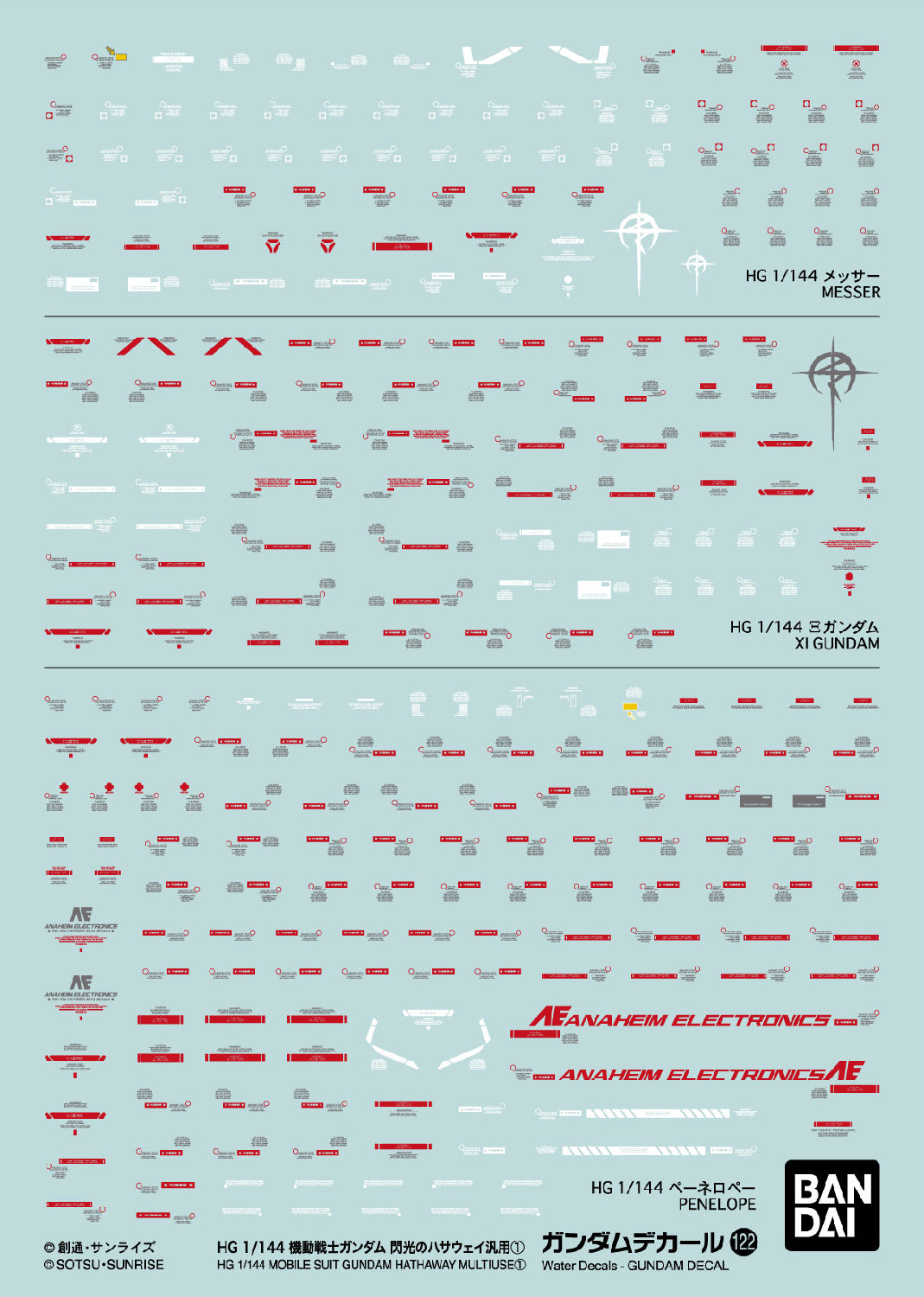 Pre-Order by 11/29/2024 Gunpla: Decal - Gundam Hathaway GD-122 Gundam Hathaway MS Multi-Use 1 Bag (6)