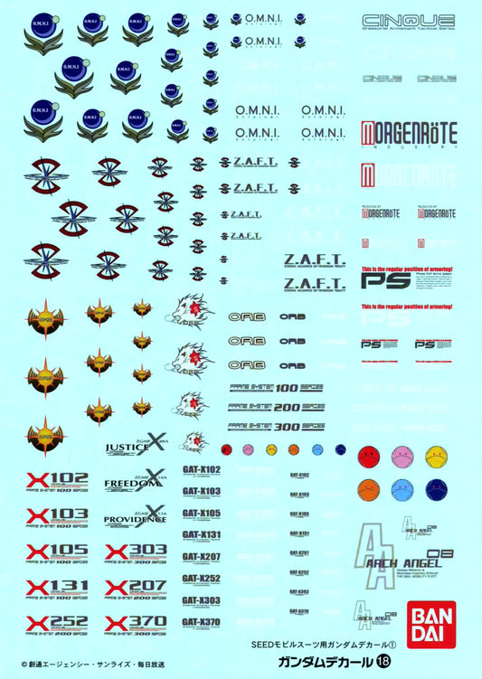 Pre-Order by 11/29/2024 Gunpla: Decal - Gundam SEED GD-18 Gundam SEED Multi-Use Decals Bag (6)